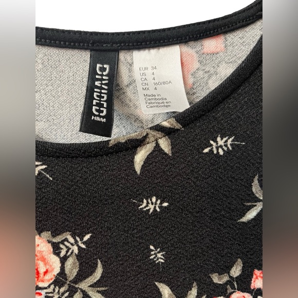 Women’s DIVIDED Floral Skater Dress-Size 4 - Picture 2 of 3